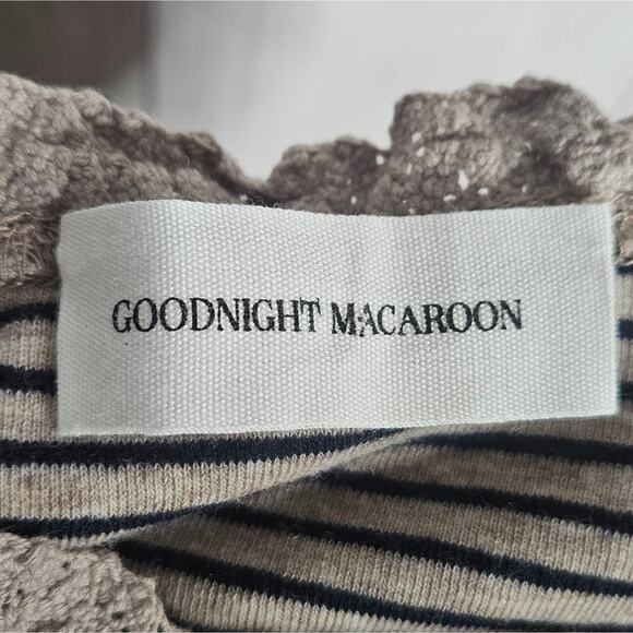 Goodnight Macaroon Striped Tunic with Eyelet Lace Hem, size 8 - Picture 7 of 7